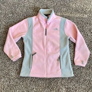 North Face Fleece Pink and Grey Jacket - Youth Large